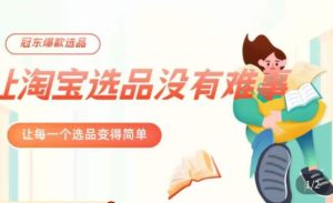 冠东·爆款店铺淘系爆款选品方法，​23年从选品开始，一个好的选品思路决定于你是否盈利-阳知网创资源库