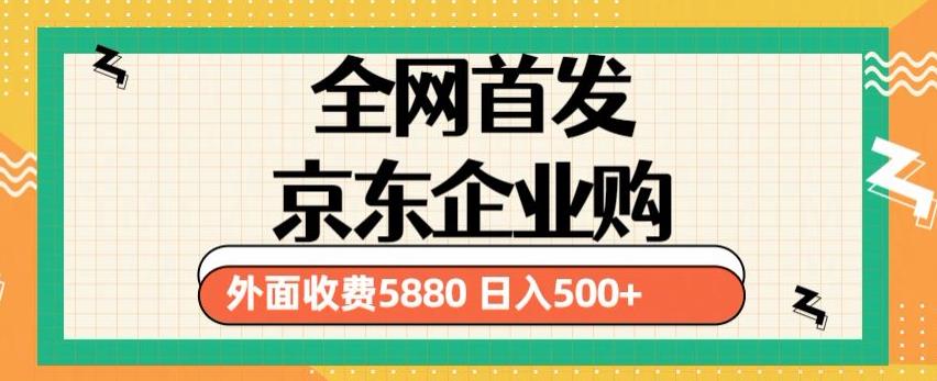 3月最新京东企业购教程,小白可做单人日利润500+撸货项目(仅揭秘)-阳知网创资源库