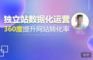 独立站数据化运营,360度提升网站转化率,亿级独立站大卖,带你用数据说话,提升转化率超过4%-阳知网创资源库