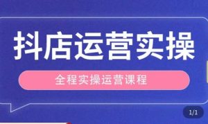 抖店运营全程实操教学课,实体店老板想转型直播带货,想从事直播带货运营,中控,主播行业的小白-阳知网创资源库