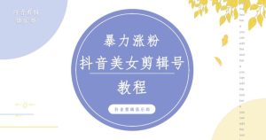 抖音快手暴力涨粉美女混剪视频教程,百分百过原创图片教程!附带违规申诉方法-阳知网创资源库
