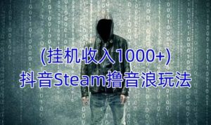 抖音Steam撸音浪玩法,挂机一天收入1000+不露脸 不说话 不封号 社恐人群福音-阳知网创资源库
