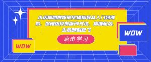 小店随心推投放实操指导从入门到进阶,保姆级投流操作方法,精准起店,生意即刻起飞-阳知网创资源库