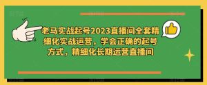 老马实战起号2023直播间全套精细化实战运营,学会正确的起号方式,精细化长期运营直播间-阳知网创资源库