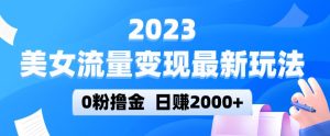 2023美女流量变现最新玩法,0粉撸金,日赚2000+,实测日引流300+-阳知网创资源库