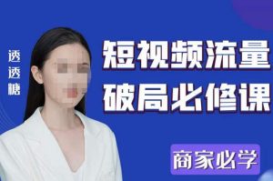 2023最新透糖短视频流量破局必修课——商家必学-阳知网创资源库