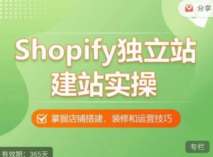 Shopify独立站建站实操课,从0-1手把手教你搭建一个高质量的独立站-阳知网创资源库