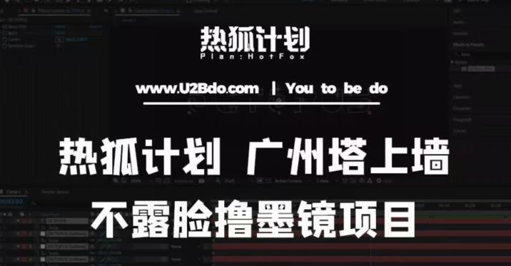 热狐计划抖音无人直播广州塔上墙，不露脸撸墨镜项目（素材+教程+插件）-阳知网创资源库