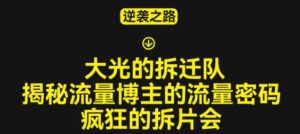 大光的拆迁队(30个片),揭秘博主的流量密码,疯狂的拆片会-阳知网创资源库