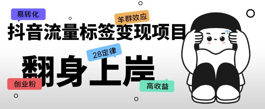 抖音流量标签变现项目，抖音创业粉轻松转化，单价高收益简单-阳知网创资源库