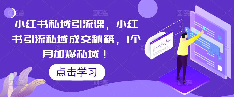 小红书私域引流课,小红书引流私域成交秘籍,1个月加爆私域!-阳知网创资源库