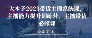 大木子2023带货主播系统课,主播能力提升训练营,主播带货必修课-阳知网创资源库