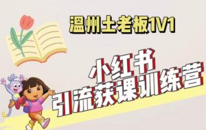 小红书1对1引流获客训练营:账号、内容、引流、成交(价值3999元)-阳知网创资源库