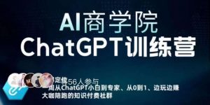 AI商学院·ChatGPT训练营,从0-1从小白到专家,边玩边赚,保姆级课程(视频+文档)-阳知网创资源库