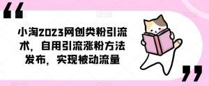 ​小淘2023网创类粉引流术，自用引流涨粉方法发布，实现被动流量-阳知网创资源库