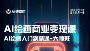AI绘画商业研修班训练营,从入门到精通,熟练使用AI工具到将AI绘画技术应用到各类商业场景的变现课-阳知网创资源库