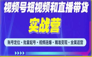2023最新微信视频号引流和变现全套运营实战课程,小白也能玩转视频号短视频和直播运营-阳知网创资源库