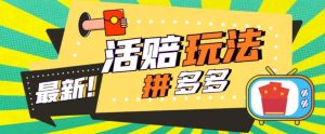 外面收费398的拼多多最新活赔项目，单号单次净利润100-300+【详细玩法教程】-阳知网创资源库