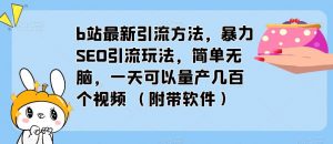 b站最新引流方法,暴力SEO引流玩法,简单无脑,一天可以量产几百个视频(附带软件)-阳知网创资源库