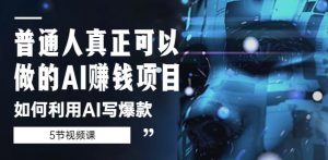 普通人真正可以做的AI赚钱项目-如何利用AI写爆款(5节视频课)-阳知网创资源库