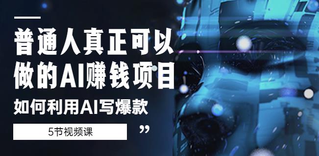 普通人真正可以做的AI赚钱项目-如何利用AI写爆款(5节视频课)-阳知网创资源库