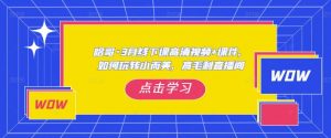 哈哥·3月线下实操课高清视频+课件,如何玩转小而美,高毛利直播间-阳知网创资源库