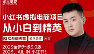 风口再至-米杰小红书虚拟电商项目3.0全网首发单号月收益过万可批量!-阳知网创资源库