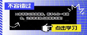 11招带你玩转自媒体,新手小白一看就会,让你快速抢占自媒体流量!-阳知网创资源库