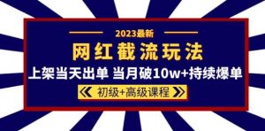 2023网红·同款截流玩法【初级+高级课程】上架当天出单当月破10w+持续爆单-阳知网创资源库