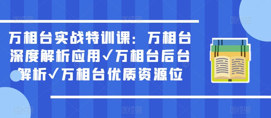万相台实战特训课：万相台深度解析应用✔万相台后台解析✔万相台优质资源位-阳知网创资源库