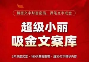 超级小丽·吸金文案库,解密文字财富密码,挥笔点字成金,超30万字精华内容-阳知网创资源库