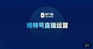 那个腾·视频号直播运营,视频号直播推流逻辑/流量渠道解析/直播起号攻略/直播实操技巧-阳知网创资源库