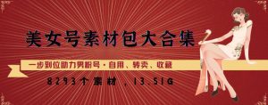 美女号素材包大合集，8000多个素材，一步到位助力男粉号！-阳知网创资源库