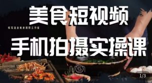 烁石·美食视频手机拍摄实操课,美食摄影理论、手机拍摄相关设置、剪辑调色、布光原理等内容-阳知网创资源库