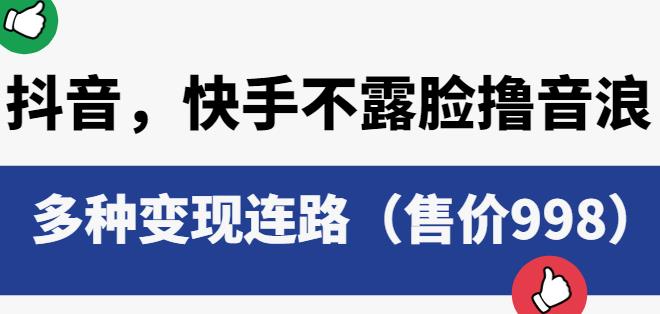 抖音快手不露脸撸音浪项目，多种变现连路（售价998）-阳知网创资源库