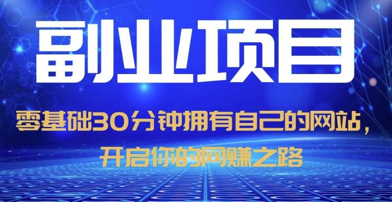 零基础30分钟拥有自己的网站,日赚1000+,开启你的网赚之路-阳知网创资源库