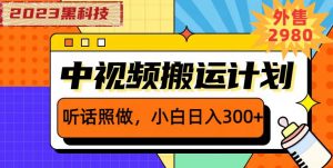 外面卖2980元2023黑科技操作中视频撸收益,听话照做小白日入300+-阳知网创资源库
