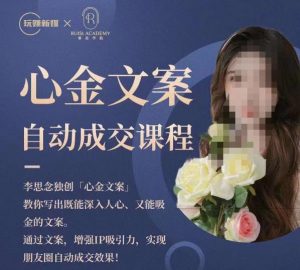心金文案自动成交课程,教你写出既能深入人心又能吸金的文案,实现朋友圈自动成交效果-阳知网创资源库