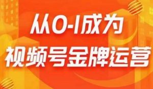 从0-1成为视频号金牌运营，微信运营/账号内容/选品组货/直播全案/起号策略，我们帮你在视频号赚到钱-阳知网创资源库