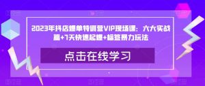 2023年抖店爆单特训营VIP现场课：六大实战篇+7天快速起爆+标签暴力玩法-阳知网创资源库
