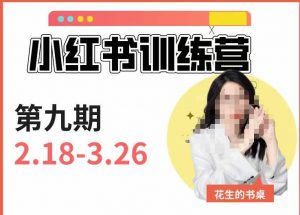 小红书训练营第9期(花生的书桌):7天定位实战+7天爆款拆解实战,21天爆款笔记实操-阳知网创资源库
