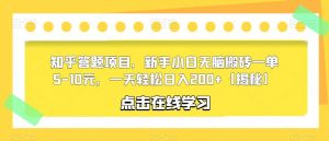 知乎答题项目,新手小白无脑搬砖一单5-10元,一天轻松日入200+【揭秘】-阳知网创资源库
