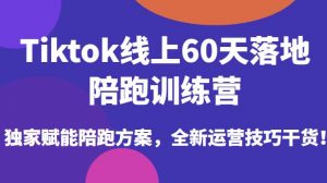 Tiktok线上60天落地陪跑训练营，独家赋能陪跑方案，全新运营技巧干货-阳知网创资源库