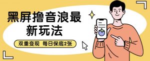 黑屏撸音浪最新玩法,双重变现,每日保底2张【揭秘】-阳知网创资源库