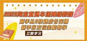 2023淘宝直通车保姆级教程:新手从0快速成长实操,新手多方位全能教学-阳知网创资源库