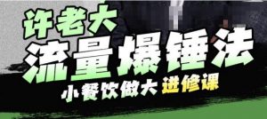 许老大流量爆锤法,小餐饮做大进修课,一年1000家店亲身案例大公开-阳知网创资源库