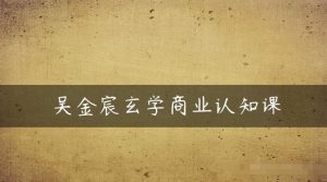 吴金宸玄学商业认知课,传统文化商业认知课-阳知网创资源库