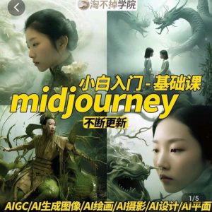 淘不掉学院·midjourney小白入门基础，​AI摄影+AI设计+AI绘画-AIGC作图-阳知网创资源库