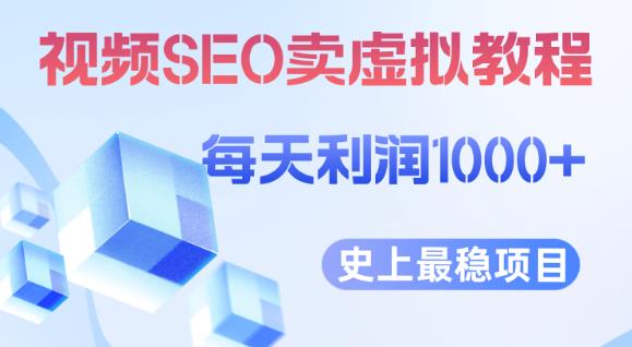 视频SEO出售虚拟产品每天稳定2-5单利润1000+史上最稳定私域变现项目【揭秘】-阳知网创资源库