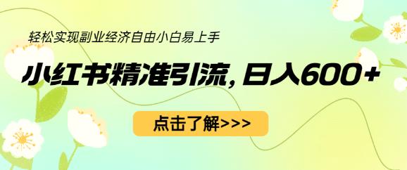 小红书精准引流,小白日入600+,轻松实现副业经济自由(教程+1153G资源)-阳知网创资源库
